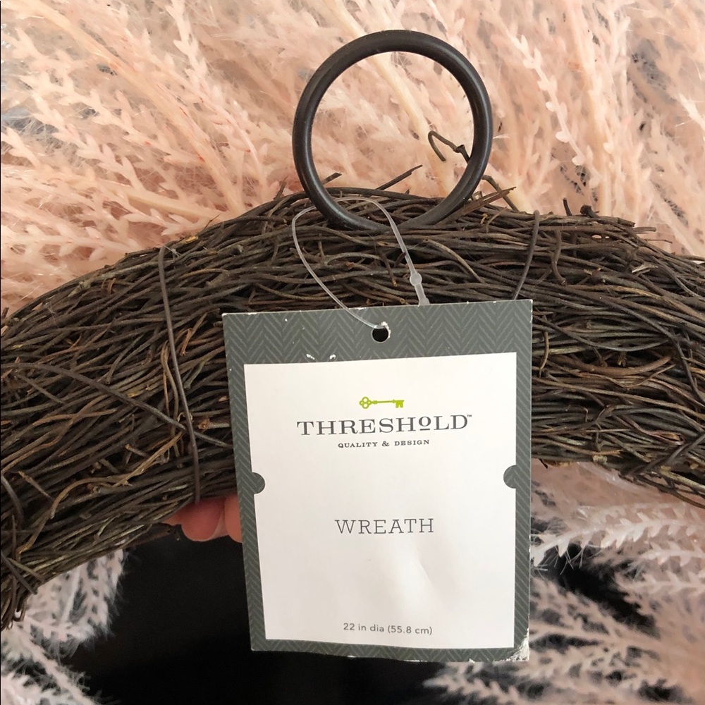 Threshold Pale Pink Pampas Grass Wreath - Picture 2 of 4